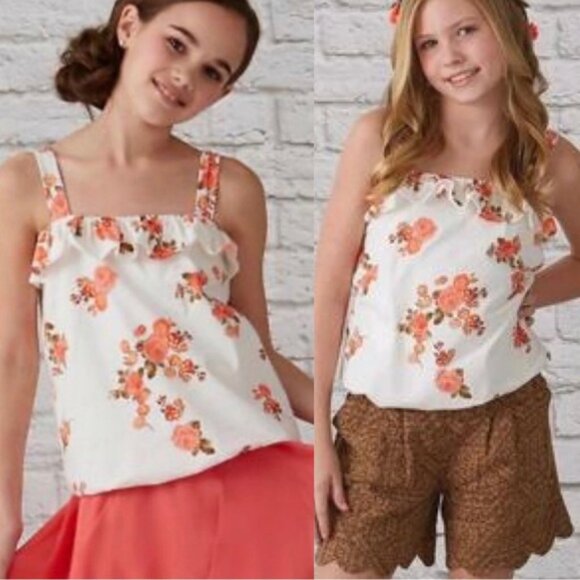 Matilda Jane 435 | Hello Lovely Cabbage Rose Bubble Tank | Size 12 - Picture 1 of 7